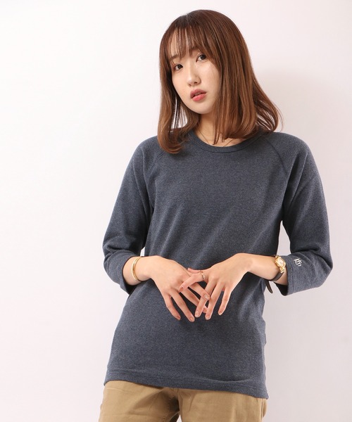 KRIFF MAYER（クリフメイヤー）の「スーパーヘビーリップル7分袖T（Tシャツ/カットソー・メンズ・グレー/ネイビー/ホワイト×ネイビー/ブラック/ナチュラル/ブラック×グレー・L/M/XL/S）」の6枚目の写真