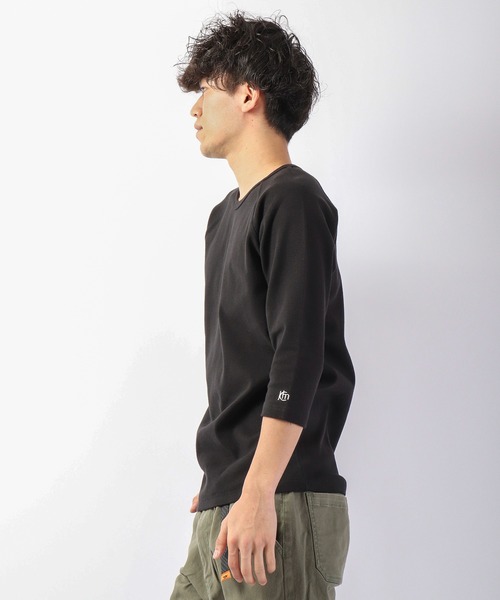 KRIFF MAYER（クリフメイヤー）の「スーパーヘビーリップル7分袖T（Tシャツ/カットソー・メンズ・グレー/ネイビー/ホワイト×ネイビー/ブラック/ナチュラル/ブラック×グレー・L/M/XL/S）」の16枚目の写真