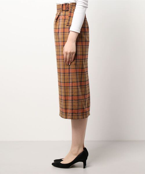 Te chichi（テチチ）の「タータンチェックツイルタイトスカート（スカート・レディース・キャメル/グリーン/ブラック・SMALL/MEDIUM）」の4枚目の写真