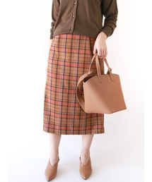Te chichi | タータンチェックツイルタイトスカート(スカート)