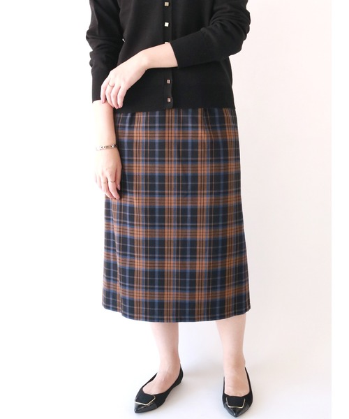 Te chichi（テチチ）の「タータンチェックツイルタイトスカート（スカート・レディース・キャメル/グリーン/ブラック・SMALL/MEDIUM）」の2枚目の写真