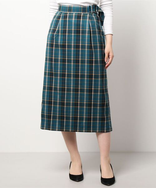 Te chichi（テチチ）の「タータンチェックツイルタイトスカート（スカート・レディース・キャメル/グリーン/ブラック・SMALL/MEDIUM）」の6枚目の写真