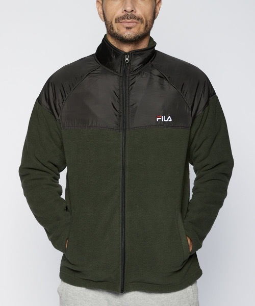 FILA（フィラ）の「【FILA / フィラ】マイクロフリースジャケット（ブルゾン・メンズ・ブラック/オフホワイト/カーキ・MEDIUM/LARGE/X-LARGE）」の3枚目の写真