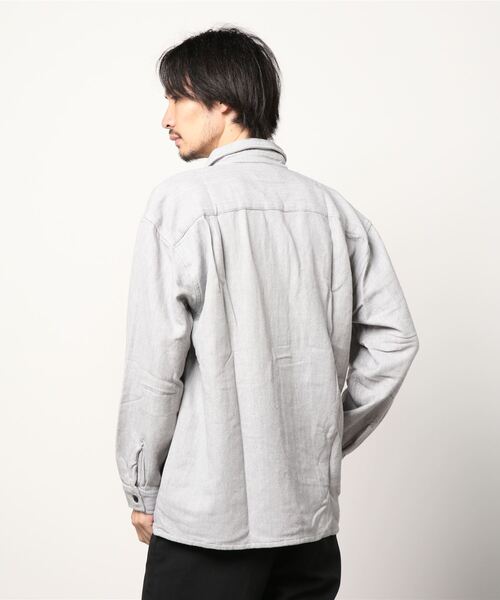 make a ray!(メイク ア レイ!)の「ヘビーウェイト ネル CPOシャツ/シャツジャケット(シャツ/ブラウス・メンズ・ライトグレー/ブラック/ネイビー/オリーブ/サックスブルー/アイボリー・M/L/XL)」の16枚目の写真
