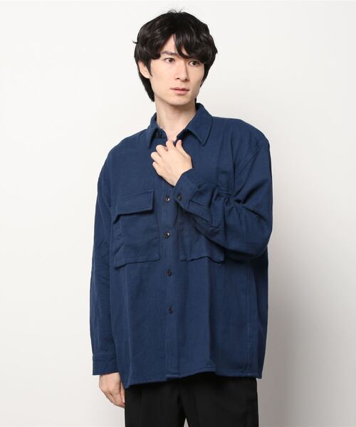 make a ray!(メイク ア レイ!)の「ヘビーウェイト ネル CPOシャツ/シャツジャケット(シャツ/ブラウス・メンズ・ライトグレー/ブラック/ネイビー/オリーブ/サックスブルー/アイボリー・M/L/XL)」の12枚目の写真