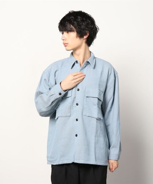 make a ray!(メイク ア レイ!)の「ヘビーウェイト ネル CPOシャツ/シャツジャケット(シャツ/ブラウス・メンズ・ライトグレー/ブラック/ネイビー/オリーブ/サックスブルー/アイボリー・M/L/XL)」の8枚目の写真