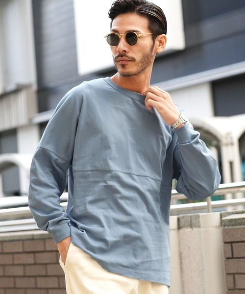 jiggys shop(ジギーズショップ)の「ドロップショルダー 無地 ビッグシルエット ロンT(Tシャツ/カットソー・メンズ・ホワイト/ブラック/ベージュ/ネイビー/レッド/サンドベージュ/ブルー系その他/ローズ・MEDIUM/LARGE)」の6枚目の写真