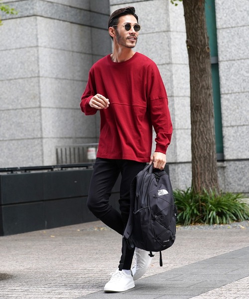 jiggys shop(ジギーズショップ)の「ドロップショルダー 無地 ビッグシルエット ロンT(Tシャツ/カットソー・メンズ・ホワイト/ブラック/ベージュ/ネイビー/レッド/サンドベージュ/ブルー系その他/ローズ・MEDIUM/LARGE)」の9枚目の写真