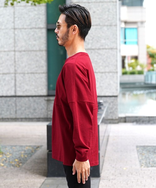 jiggys shop(ジギーズショップ)の「ドロップショルダー 無地 ビッグシルエット ロンT(Tシャツ/カットソー・メンズ・ホワイト/ブラック/ベージュ/ネイビー/レッド/サンドベージュ/ブルー系その他/ローズ・MEDIUM/LARGE)」の16枚目の写真