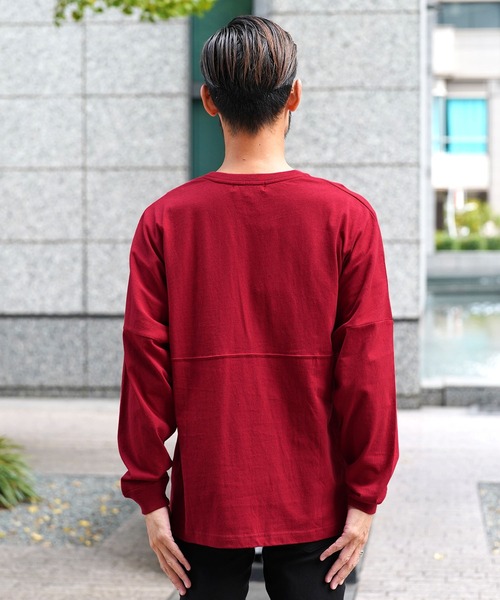 jiggys shop(ジギーズショップ)の「ドロップショルダー 無地 ビッグシルエット ロンT(Tシャツ/カットソー・メンズ・ホワイト/ブラック/ベージュ/ネイビー/レッド/サンドベージュ/ブルー系その他/ローズ・MEDIUM/LARGE)」の17枚目の写真