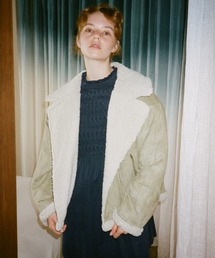 REDYAZEL | フェイクムートンオーバーサイズライダースジャケット(ムートンコート)