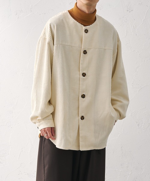 epnok(エプノック)の「ノーカラーコールブルゾン(ブルゾン・メンズ・チャコールグレー/アイボリー・SMALL/MEDIUM/LARGE)」の1枚目の写真