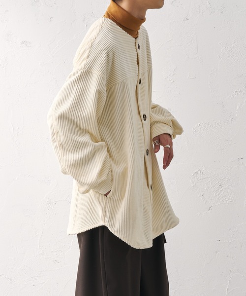 epnok(エプノック)の「ノーカラーコールブルゾン(ブルゾン・メンズ・チャコールグレー/アイボリー・SMALL/MEDIUM/LARGE)」の9枚目の写真