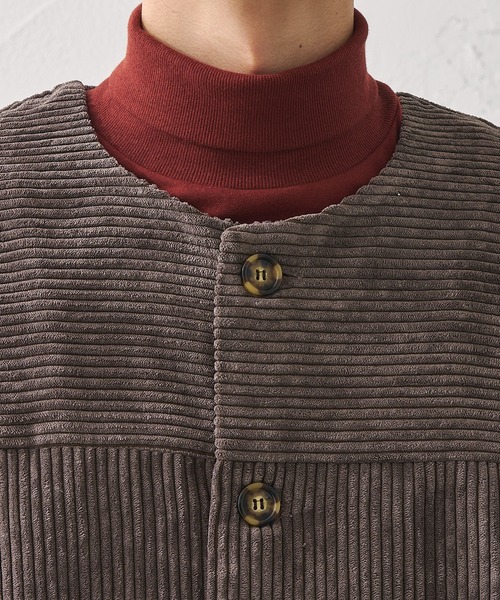 epnok(エプノック)の「ノーカラーコールブルゾン(ブルゾン・メンズ・チャコールグレー/アイボリー・SMALL/MEDIUM/LARGE)」の3枚目の写真