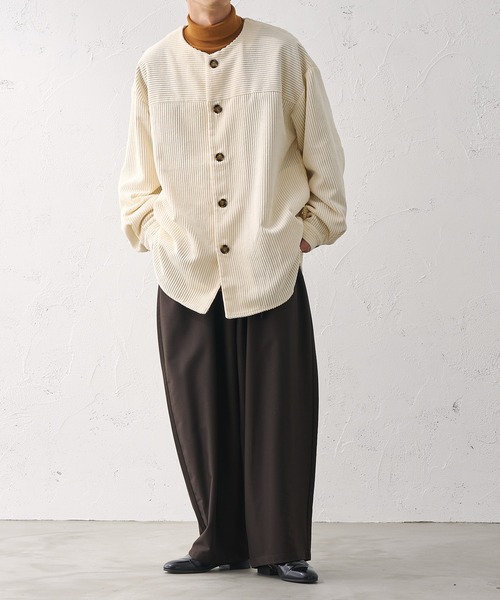 epnok(エプノック)の「ノーカラーコールブルゾン(ブルゾン・メンズ・チャコールグレー/アイボリー・SMALL/MEDIUM/LARGE)」の12枚目の写真