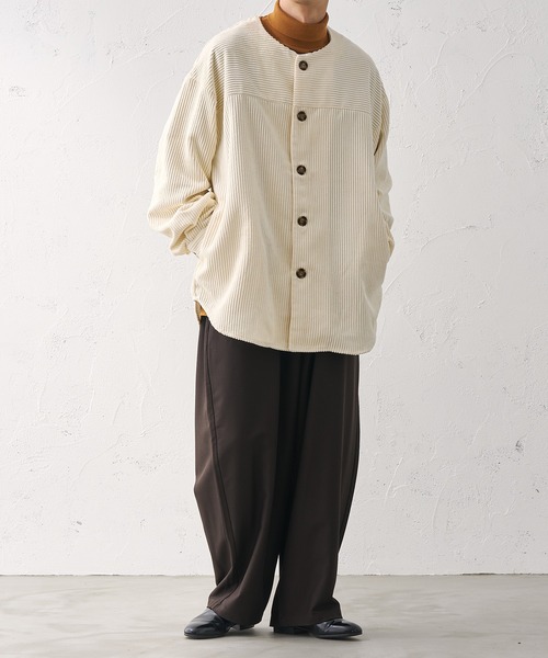 epnok(エプノック)の「ノーカラーコールブルゾン(ブルゾン・メンズ・チャコールグレー/アイボリー・SMALL/MEDIUM/LARGE)」の13枚目の写真