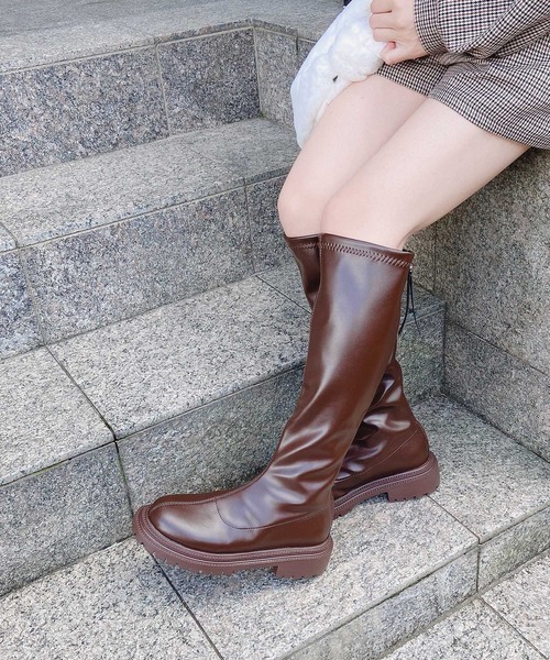 AS KNOW AS plus(アズノゥアズプラス)の「◇ストレッチロングブーツ(ブーツ・レディース・ブラック/ブラウン/アイボリー・M/L)」の8枚目の写真