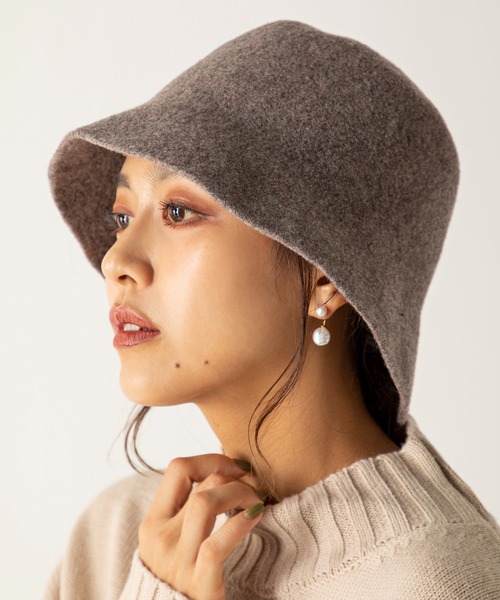 MILLION CARATS(ミリオンカラッツ)の「ウールバケットハット(ニットキャップ/ビーニー・レディース・ブラック/ベージュ・FREE)」の8枚目の写真