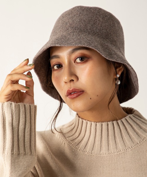 MILLION CARATS(ミリオンカラッツ)の「ウールバケットハット(ニットキャップ/ビーニー・レディース・ブラック/ベージュ・FREE)」の10枚目の写真