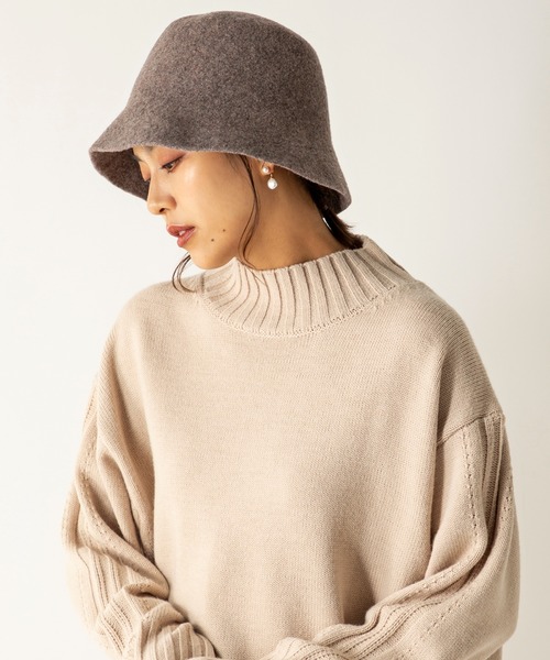 MILLION CARATS(ミリオンカラッツ)の「ウールバケットハット(ニットキャップ/ビーニー・レディース・ブラック/ベージュ・FREE)」の13枚目の写真