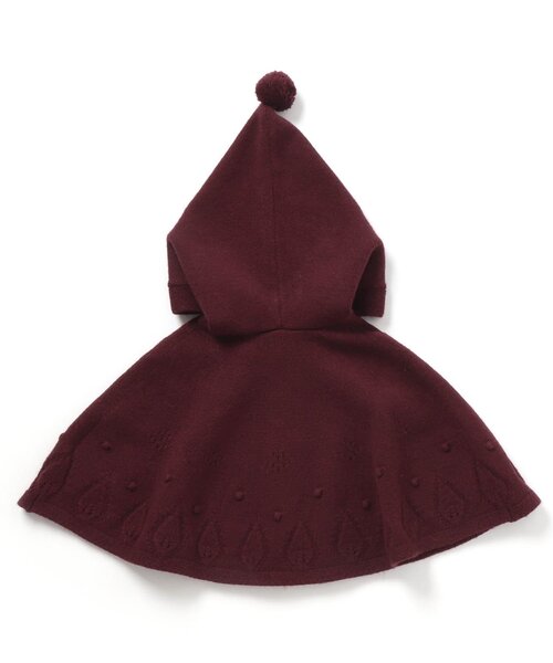 apres les cours（アプレレクール）の「こびとさんケープ（おくるみ・キッズ・アイボリー/ワインレッド・80/90）」の7枚目の写真