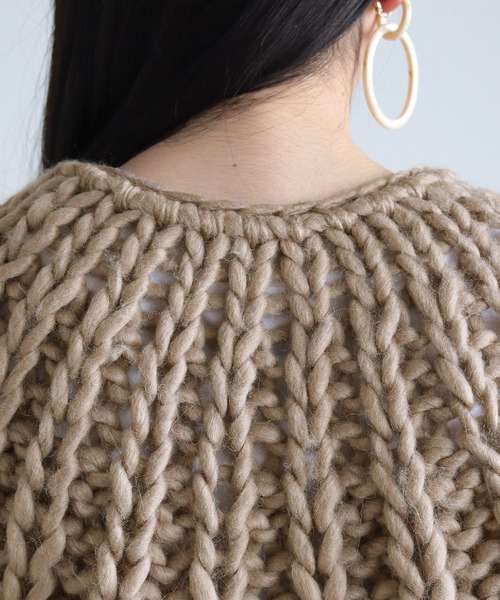 vingtrois（バントロア）の「【vingtrois】ハンドメイドケーブルニットカーディガン（カーディガン/ボレロ・レディース・アイボリー/ブラック/グレイッシュベージュ/ベージュ・M）」の11枚目の写真