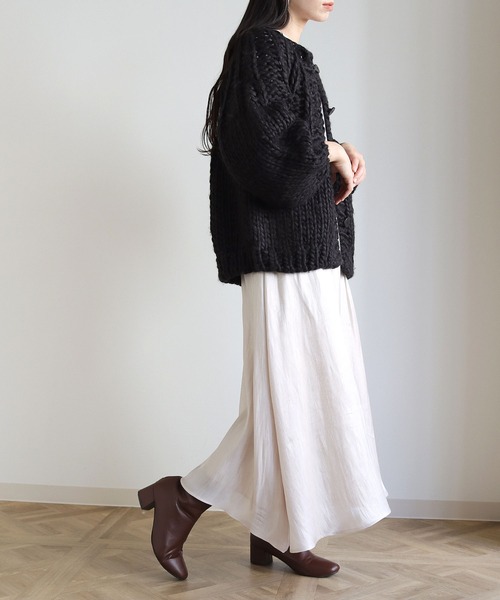 vingtrois（バントロア）の「【vingtrois】ハンドメイドケーブルニットカーディガン（カーディガン/ボレロ・レディース・アイボリー/ブラック/グレイッシュベージュ/ベージュ・M）」の9枚目の写真