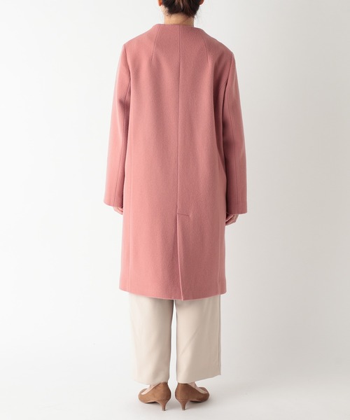 RIVE DROITE（リヴドロワ）の「あらゆるスタイリングにマッチする　ボトルネックジップコート（ノーカラーコート・レディース・モカ/ネイビー/ピンク・FREE）」の12枚目の写真