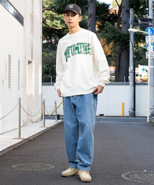WEGO（ウィゴー）の「WEGO/カレッジロゴBIGロンT（Tシャツ/カットソー・メンズ・オフホワイト/スミクロ・MEDIUM/LARGE）」の9枚目の写真