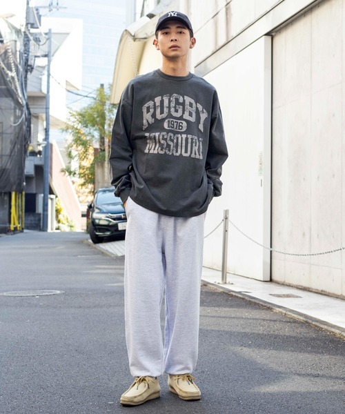 WEGO（ウィゴー）の「WEGO/カレッジロゴBIGロンT（Tシャツ/カットソー・メンズ・オフホワイト/スミクロ・MEDIUM/LARGE）」の14枚目の写真