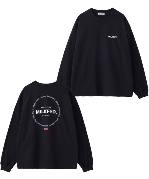 MILKFED.（ミルクフェド）の「WIDE L/S TEE CIRCLE LOGO/ビッグシルエット バックプリント 長袖Tシャツ（Tシャツ/カットソー・レディース・ホワイト/ブラック/ネイビー・ONE SIZE）」の10枚目の写真