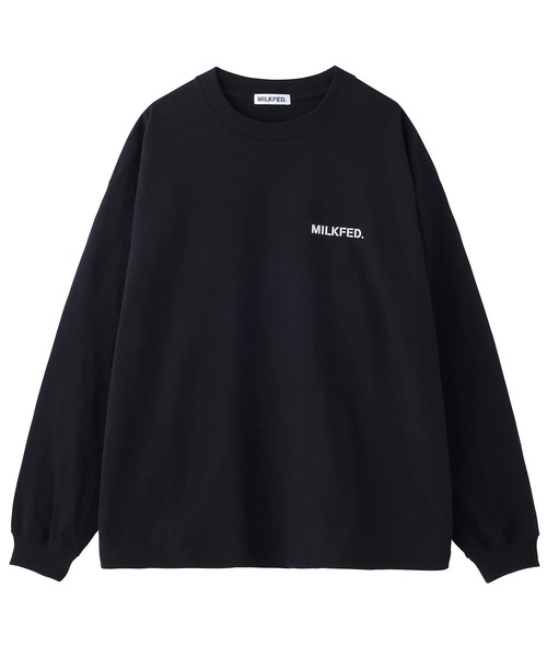 MILKFED.（ミルクフェド）の「WIDE L/S TEE CIRCLE LOGO/ビッグシルエット バックプリント 長袖Tシャツ（Tシャツ/カットソー・レディース・ホワイト/ブラック/ネイビー・ONE SIZE）」の4枚目の写真