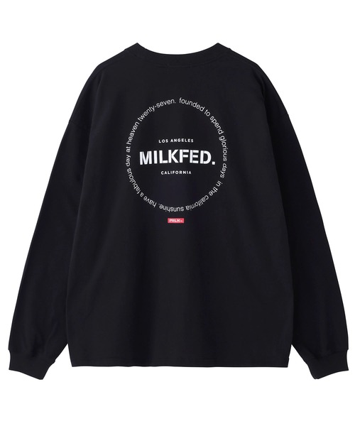 MILKFED.（ミルクフェド）の「WIDE L/S TEE CIRCLE LOGO/ビッグシルエット バックプリント 長袖Tシャツ（Tシャツ/カットソー・レディース・ホワイト/ブラック/ネイビー・ONE SIZE）」の5枚目の写真