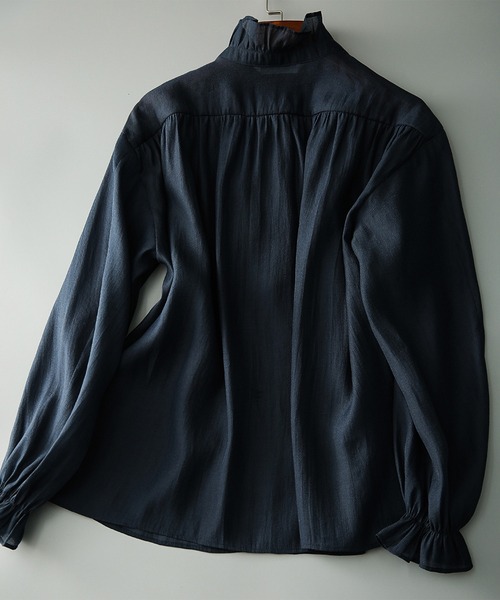 LOPASS(ロパス)の「キャンディースリーブ フリルアップ シャツブラウス(シャツ/ブラウス・レディース・ネイビー・LARGE/MEDIUM)」の7枚目の写真