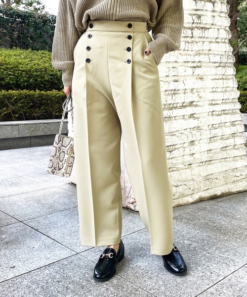 OPAQUE.CLIP（オペークドットクリップ）の「◆ストレッチダブルクロス マリンパンツ【WEB限定サイズ】（その他パンツ・レディース・カーキ/ネイビー/ホワイト系・38/40/42）」の2枚目の写真