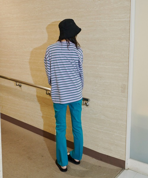 Auntie Rosa Holiday（アンティローザホリデー）の「マルチボーダーBIGロンT（Tシャツ/カットソー・レディース・パープル/オフホワイト/ピンク・FREE）」の14枚目の写真