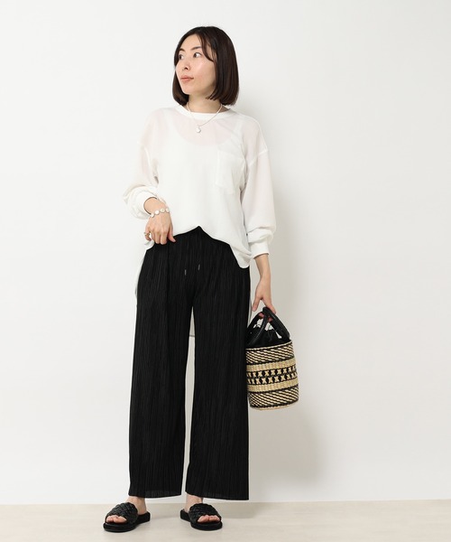 RIVE DROITE（リヴドロワ）の「WEB限定/プリーツイージーパンツ（その他パンツ・レディース・ブラック/アイボリー/グレー・FREE）」の12枚目の写真