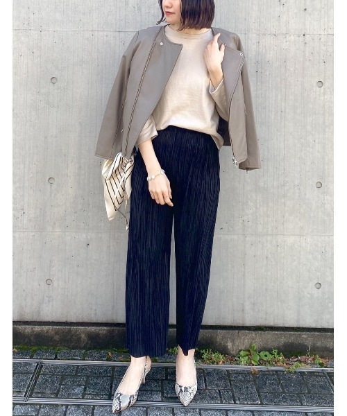 RIVE DROITE（リヴドロワ）の「WEB限定/プリーツイージーパンツ（その他パンツ・レディース・ブラック/アイボリー/グレー・FREE）」の18枚目の写真