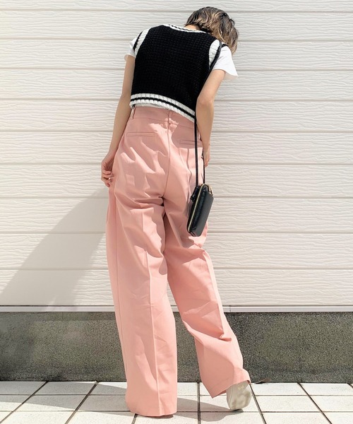 Q（キュー）の「バイカラーミニニットベスト（ベスト・レディース・ブラック/オレンジ・MEDIUM）」の9枚目の写真