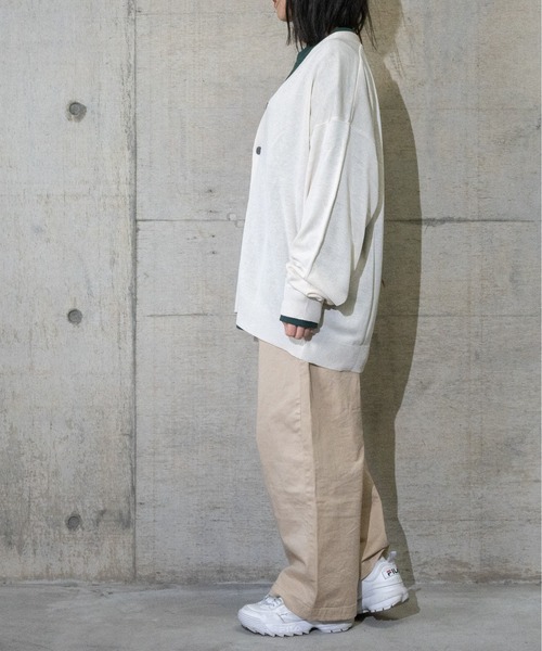 JOHN'S CLOSET(ジョンズクローゼット)の「【i】12Gルーズフィットカーディガン(カーディガン/ボレロ・メンズ・サックスブルー/イエロー/アイボリー/グリーン/チャコールグレー・MEDIUM/LARGE/X-LARGE)」の16枚目の写真