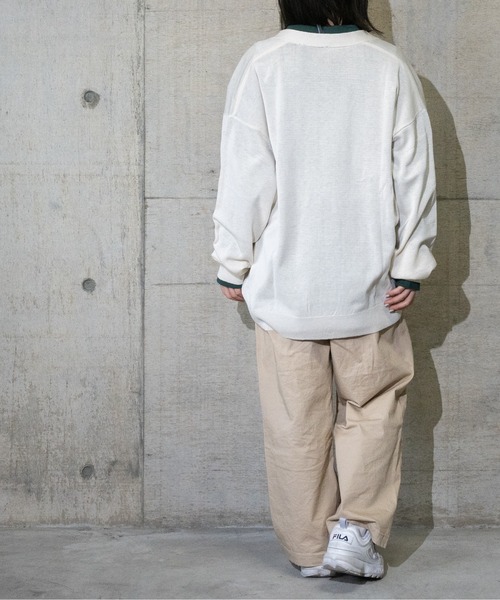 JOHN'S CLOSET(ジョンズクローゼット)の「【i】12Gルーズフィットカーディガン(カーディガン/ボレロ・メンズ・サックスブルー/イエロー/アイボリー/グリーン/チャコールグレー・MEDIUM/LARGE/X-LARGE)」の7枚目の写真