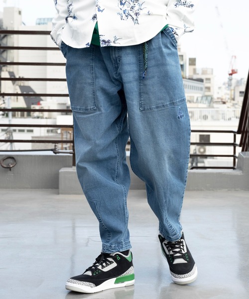 GERRY（ジェリー）の「GERRY テーパードクライミングパンツ（デニムパンツ・メンズ・サックスブルー/ベージュ/カーキ/ブラック/ブルー・X-LARGE/MEDIUM/SMALL/LARGE）」の8枚目の写真