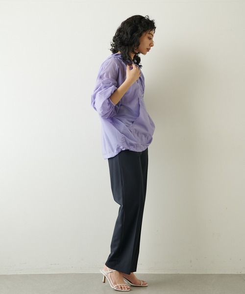 Whim Gazette（ウィムガゼット）の「ストレッチパンツ（スラックス・レディース・ダークグリーン/ピンク/ネイビー・38/36）」の7枚目の写真