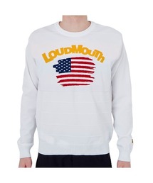 LOUDMOUTH/ラウドマウス ゴルフウェア 軽量ニット 星条旗 丸首セーター