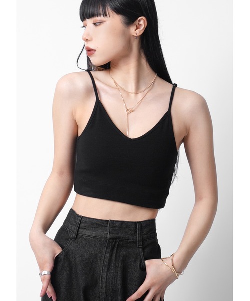 Adoon Plain アドーンプレーン の カップ付き Vネックキャミソール キャミソール Wear