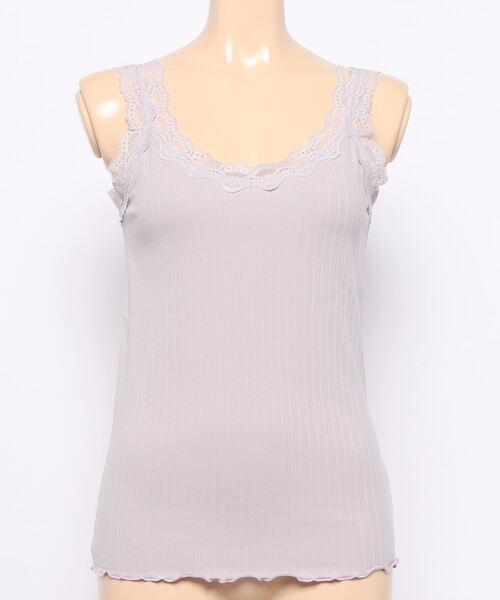 Te chichi（テチチ）の「前後2wayレースタンクトップ（タンクトップ・レディース・ブラック/オフホワイト/グリーン/ラベンダー・ﾌﾘ-）」の4枚目の写真