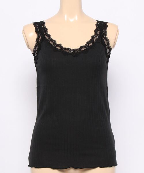 Te chichi（テチチ）の「前後2wayレースタンクトップ（タンクトップ・レディース・ブラック/オフホワイト/グリーン/ラベンダー・ﾌﾘ-）」の2枚目の写真