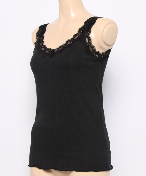 Te chichi（テチチ）の「前後2wayレースタンクトップ（タンクトップ・レディース・ブラック/オフホワイト/グリーン/ラベンダー・ﾌﾘ-）」の5枚目の写真