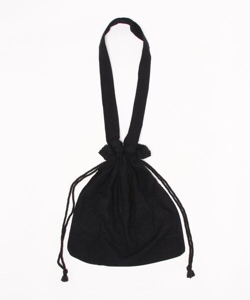 Samansa Mos2（サマンサ モスモス）の「カットワーク刺繍巾着バッグ（ショルダーバッグ・レディース・ブラック/グレー/オフホワイト・ﾌﾘ-）」の4枚目の写真