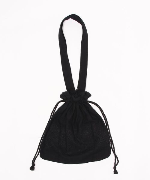 Samansa Mos2（サマンサ モスモス）の「カットワーク刺繍巾着バッグ（ショルダーバッグ・レディース・ブラック/グレー/オフホワイト・ﾌﾘ-）」の8枚目の写真